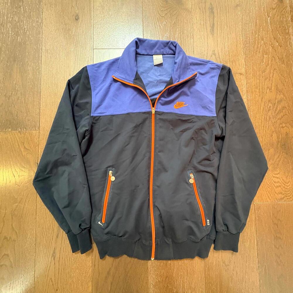 Vintage Retro Nike Full-Zip Track Jacket Men's Large Colorblock Blue